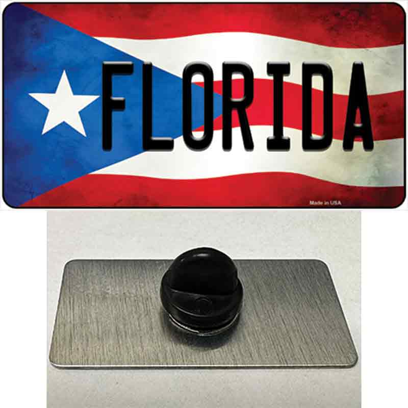 Florida Puerto Rico Flag Novelty Metal Hat Pin