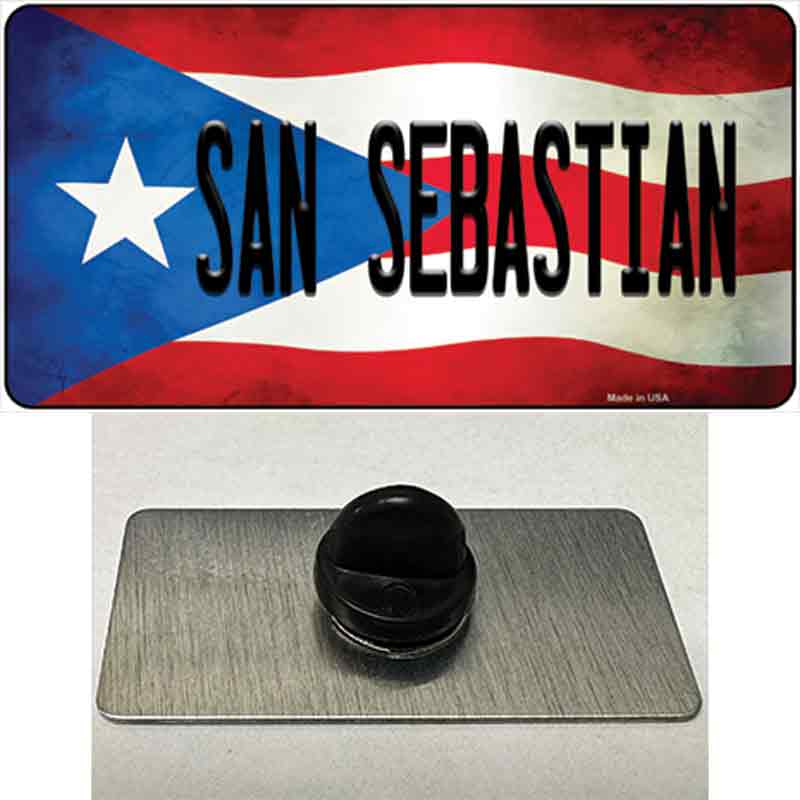 San Sebastian Puerto Rico Flag Novelty Metal Hat Pin