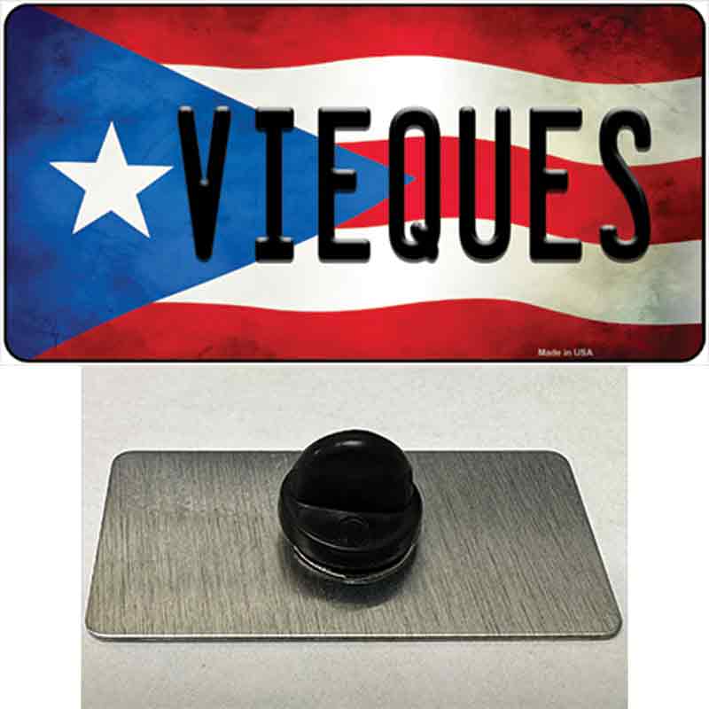 Vieques Puerto Rico Flag Novelty Metal Hat Pin