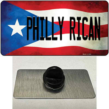 Philly Rican Puerto Rico Flag Novelty Metal Hat Pin