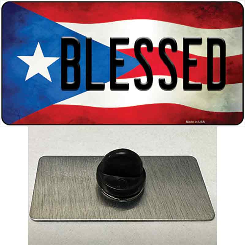 Blessed Puerto Rico Flag Novelty Metal Hat Pin