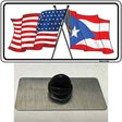 Puerto Rico Crossed US Flag Novelty Metal Hat Pin