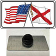 Alabama Crossed US Flag Novelty Metal Hat Pin