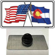 Colorado Crossed US Flag Novelty Metal Hat Pin