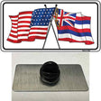 Hawaii Crossed US Flag Novelty Metal Hat Pin