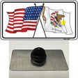 Illinois Crossed US Flag Novelty Metal Hat Pin