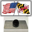 Maryland Crossed US Flag Novelty Metal Hat Pin