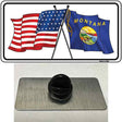 Montana Crossed US Flag Novelty Metal Hat Pin