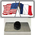 France Crossed US Flag Novelty Metal Hat Pin