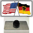 Germany Crossed US Flag Novelty Metal Hat Pin