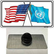 United Nation Crossed US Flag Novelty Metal Hat Pin