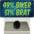 49% Biker 51% Brat Novelty Metal Hat Pin