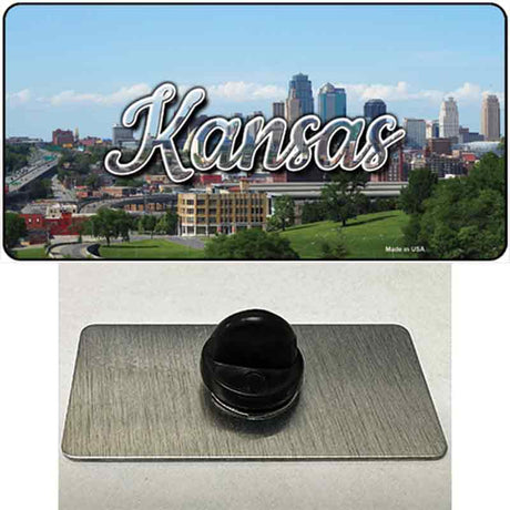 Kansas Downtown Skyline State Novelty Metal Hat Pin