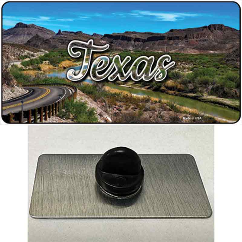 Texas Open Mountain Road State Novelty Metal Hat Pin