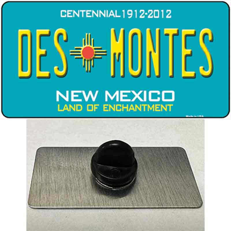 Des Montes Teal New Mexico Novelty Metal Hat Pin