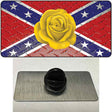 Confederate Flag With Yellow Rose Novelty Metal Hat Pin