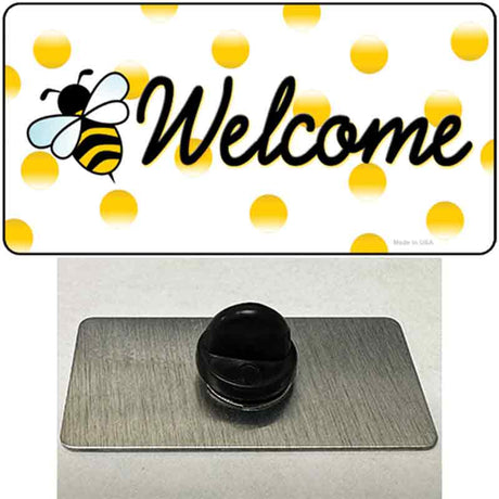 Welcome Bee Novelty Metal Hat Pin