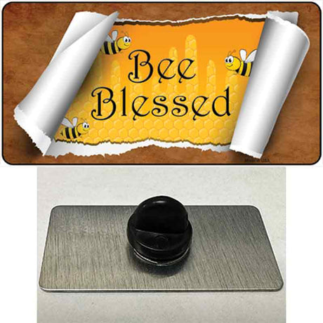 Bee Blessed Scroll Novelty Metal Hat Pin