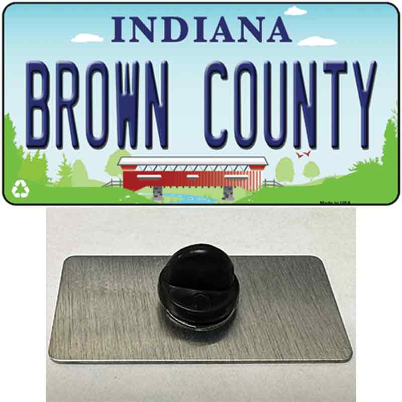 Brown County Indiana Novelty Metal Hat Pin