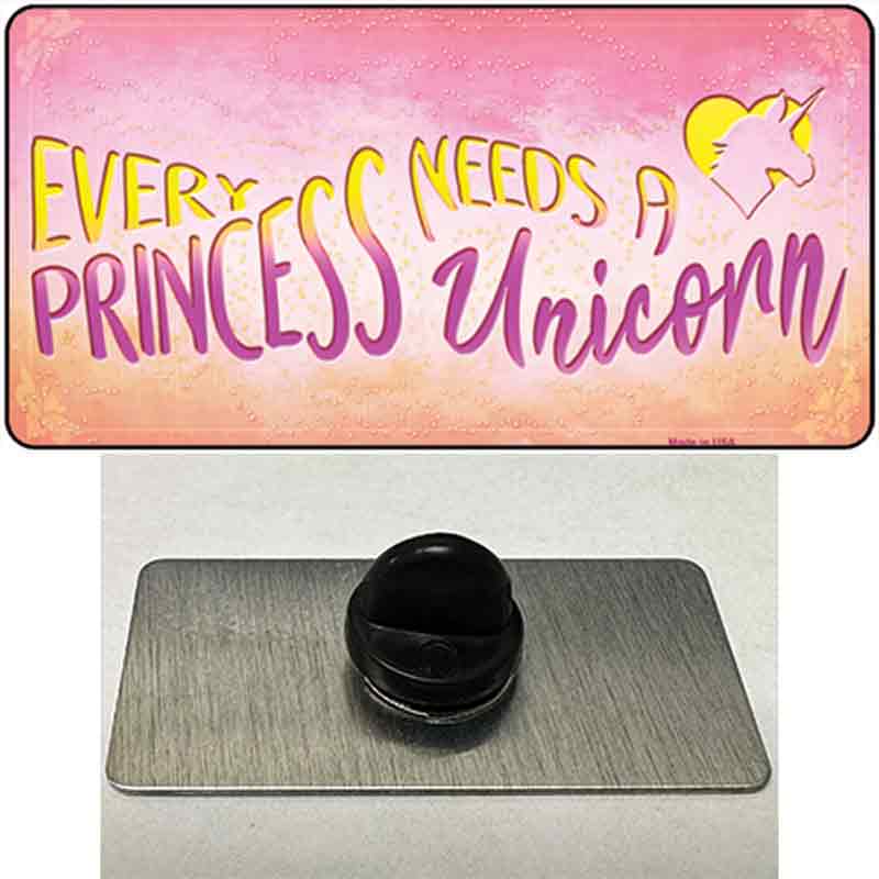 Princess and Unicorn Novelty Metal Hat Pin