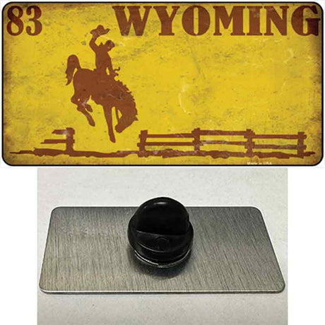 Wyoming Yellow Rusty Novelty Metal Hat Pin