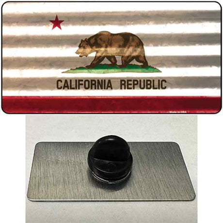 California Corrugated Flag Novelty Metal Hat Pin