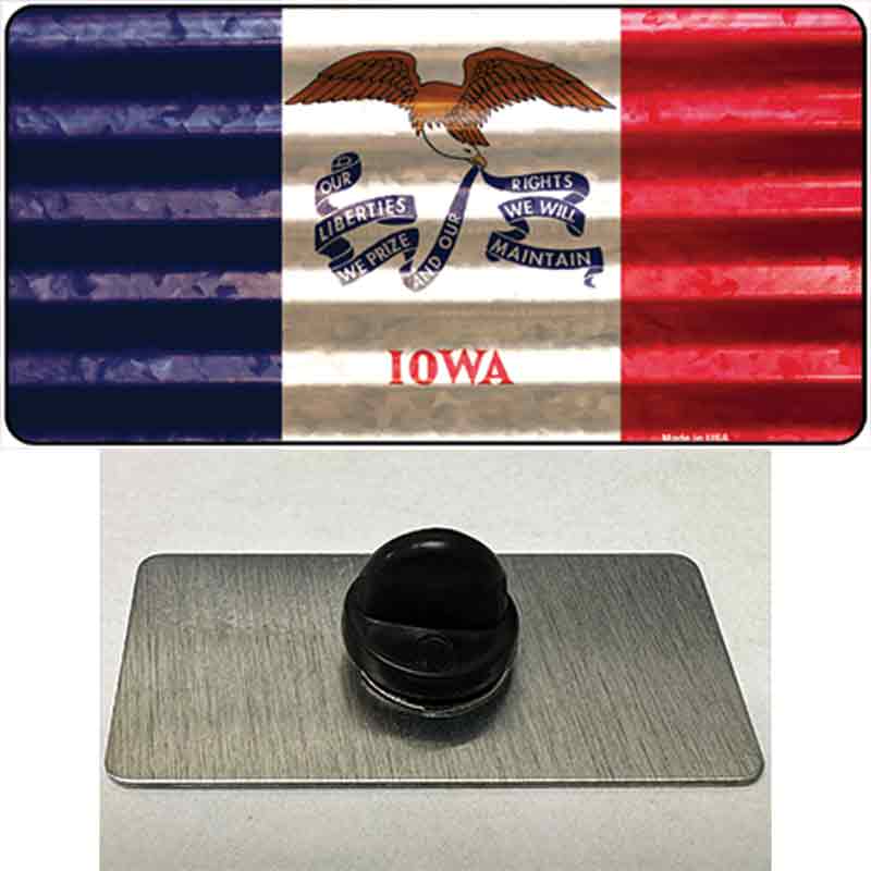 Iowa Corrugated Flag Novelty Metal Hat Pin