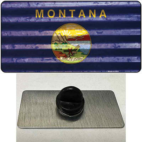 Montana Corrugated Flag Novelty Metal Hat Pin