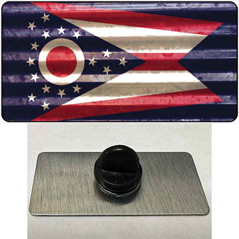 Ohio Corrugated Flag Novelty Metal Hat Pin