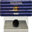 Wisconsin Corrugated Flag Novelty Metal Hat Pin