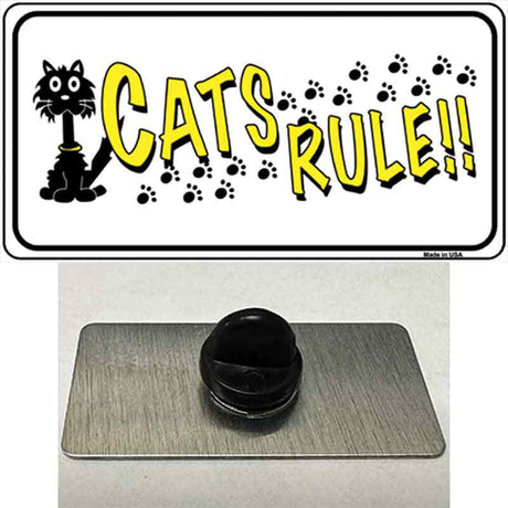 Cats Rule Novelty Metal Hat Pin