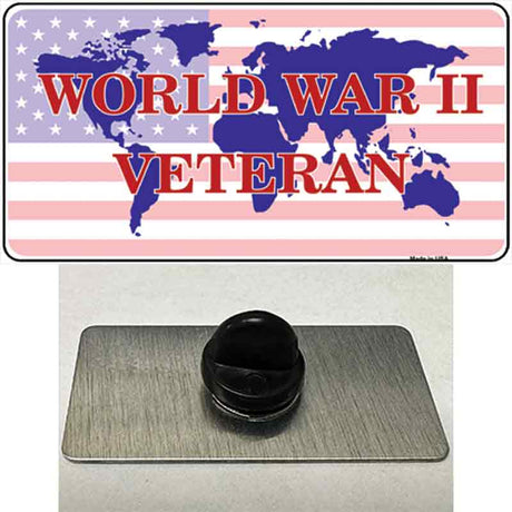 WW II Veteran Novelty Metal Hat Pin