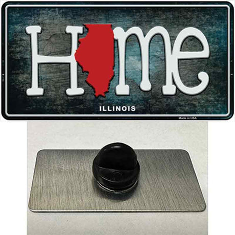 Illinois Home State Outline Novelty Metal Hat Pin