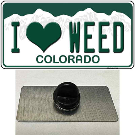 I Love Weed Colorado Novelty Metal Hat Pin