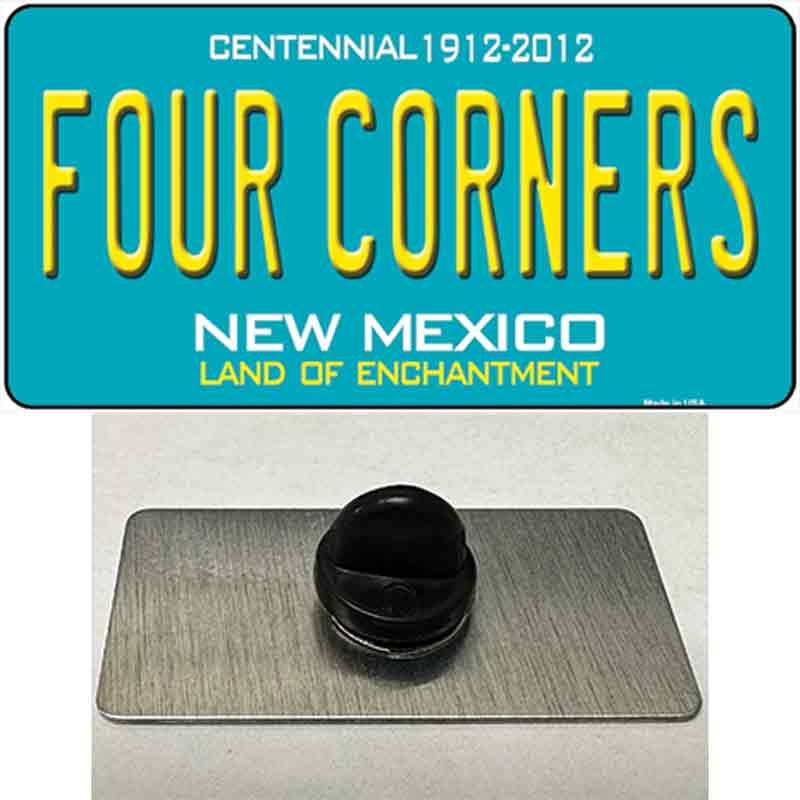 Four Corners Teal New Mexico Novelty Metal Hat Pin