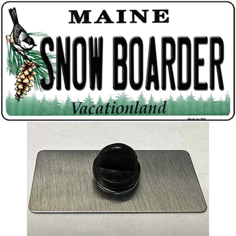 Snow Boarder Maine Novelty Metal Hat Pin