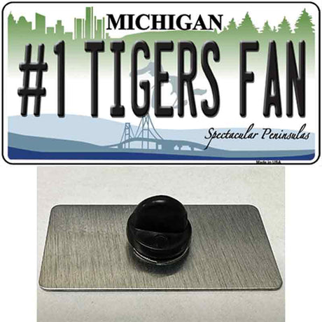 Number 1 Tigers Fan Michigan Novelty Metal Hat Pin