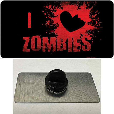 I Love Zombies Novelty Metal Hat Pin