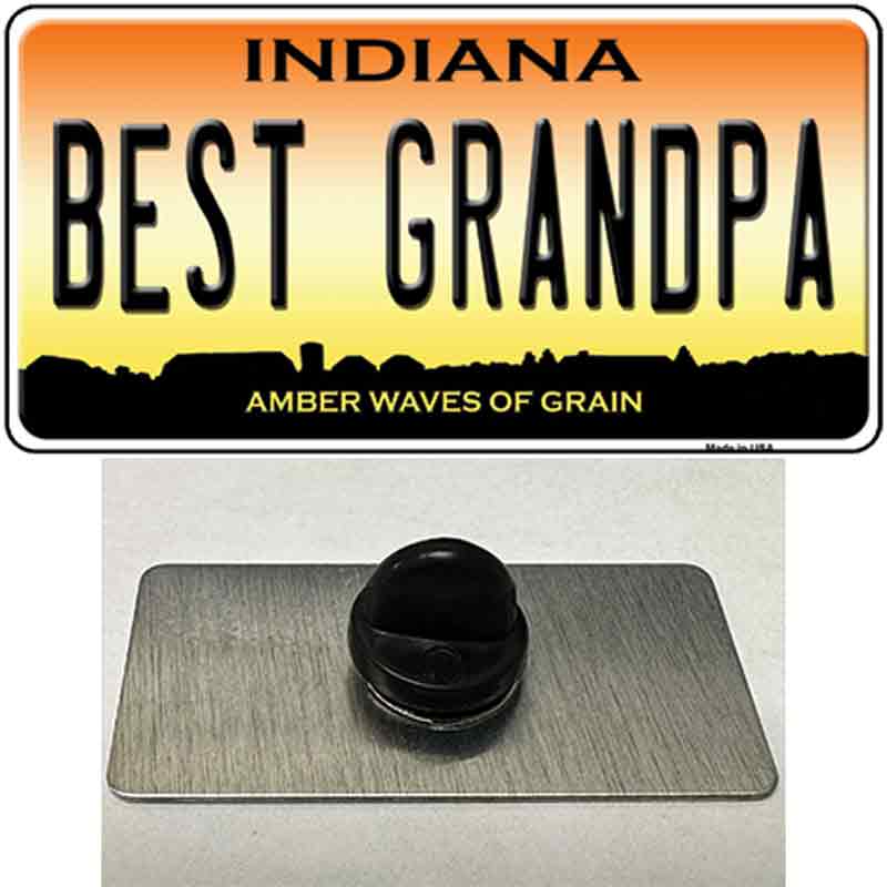 Best Grandpa Indiana Novelty Metal Hat Pin