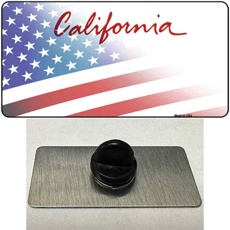 California Plate American Flag Novelty Metal Hat Pin