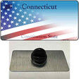 Connecticut with American Flag Novelty Metal Hat Pin