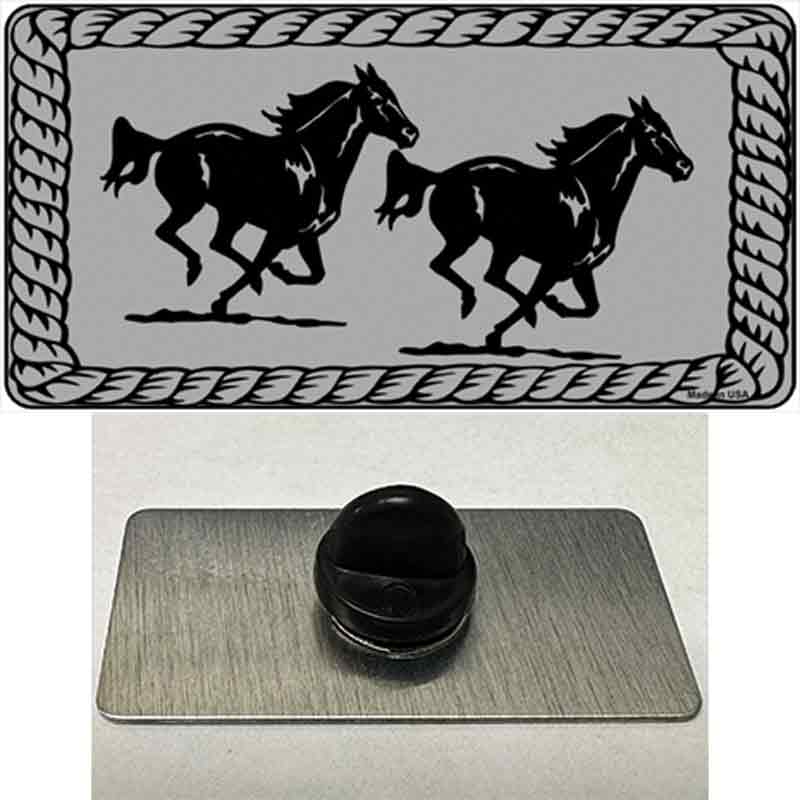 Two Running Horses Novelty Metal Hat Pin