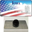 Iowa with American Flag Novelty Metal Hat Pin