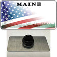 Maine with American Flag Novelty Metal Hat Pin