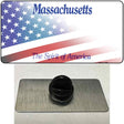 Massachusetts with American Flag Novelty Metal Hat Pin