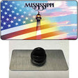 Mississippi with American Flag Novelty Metal Hat Pin