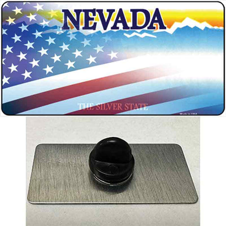 Nevada with American Flag Novelty Metal Hat Pin