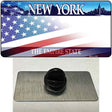 New York with American Flag Novelty Metal Hat Pin