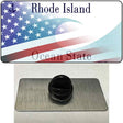 Rhode Island with American Flag Novelty Metal Hat Pin