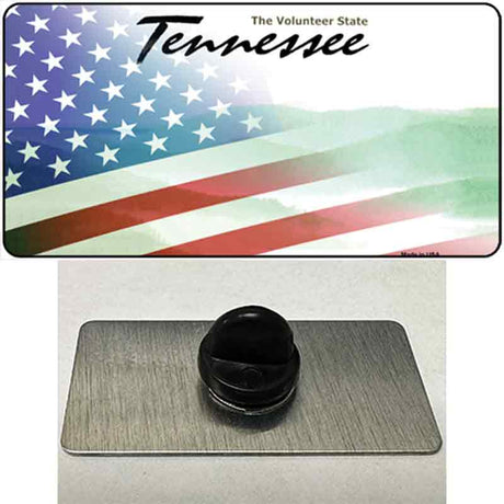 Tennessee with American Flag Novelty Metal Hat Pin